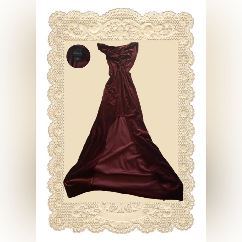 Wild Fable Romantic Goth Burgundy Velvet Maxi Dress